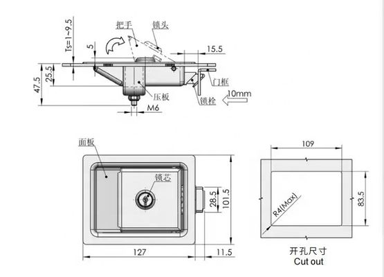 Factory Direct Sales scissor lift parts door lock for GENIE DINGLI SINOBOOM