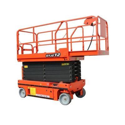 OEM 12M Electric Scissor Lift Machine GTJZ12 Hydraulic Self Propelled Battery Powered